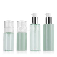 Factory Wholesale Transparent/ Opaque Round PET Cosmetic Bottles With Pump/cap 180ml/110ml