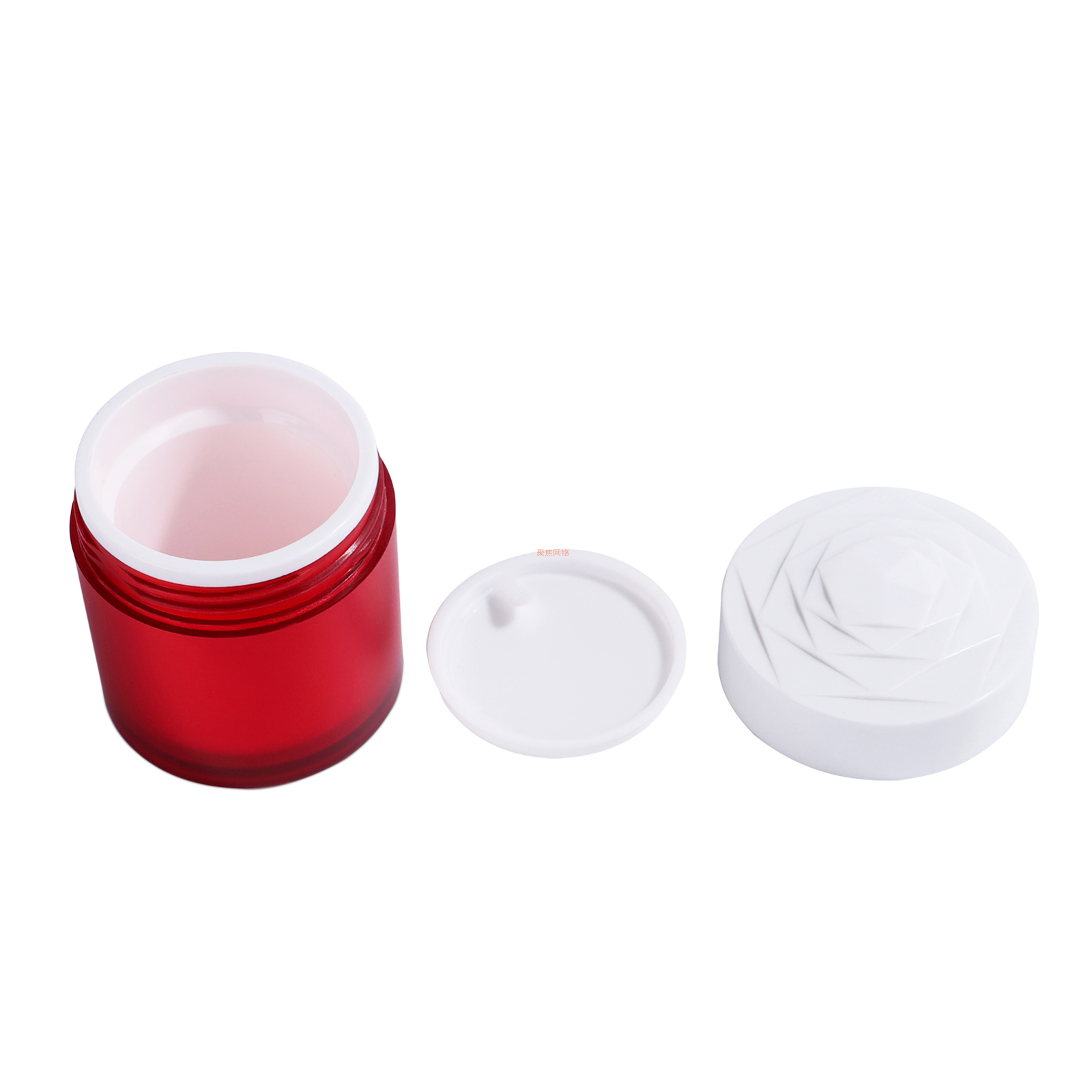 wholesale 50ml empty round red PS plastic cosmetic  jar