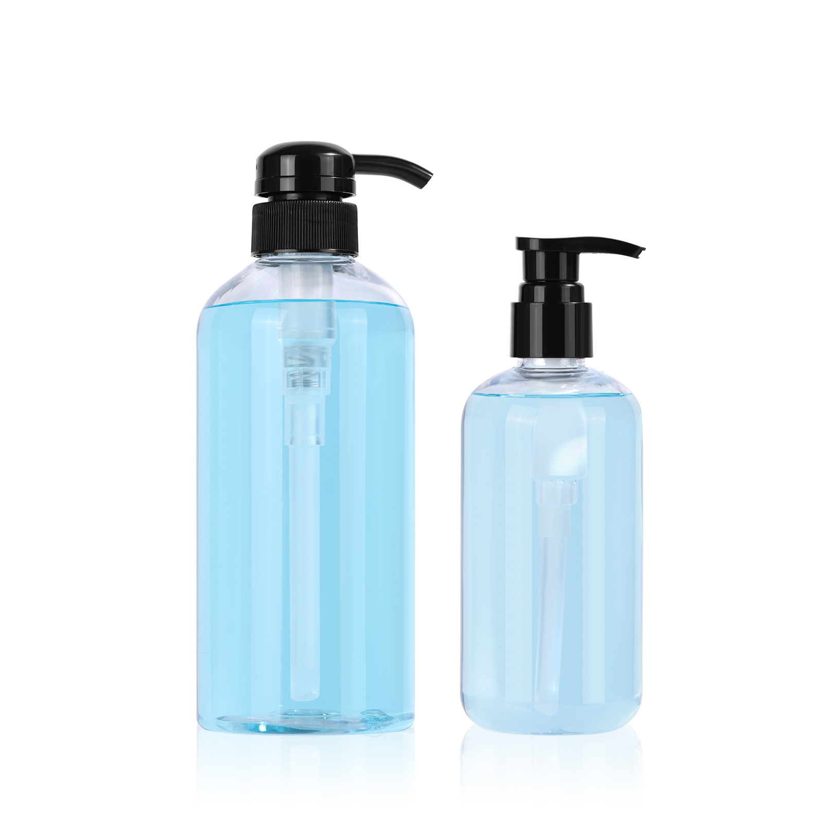 factory wholesale 200 ml/ 300ml empty clear PET plastic hand sanitizer bottle with flip top cap