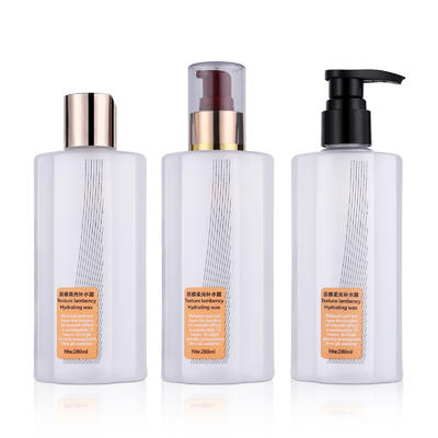 China factory manufacture 280ml empty special shaped different semi-transparent PET plastic bottle, with lotion pump