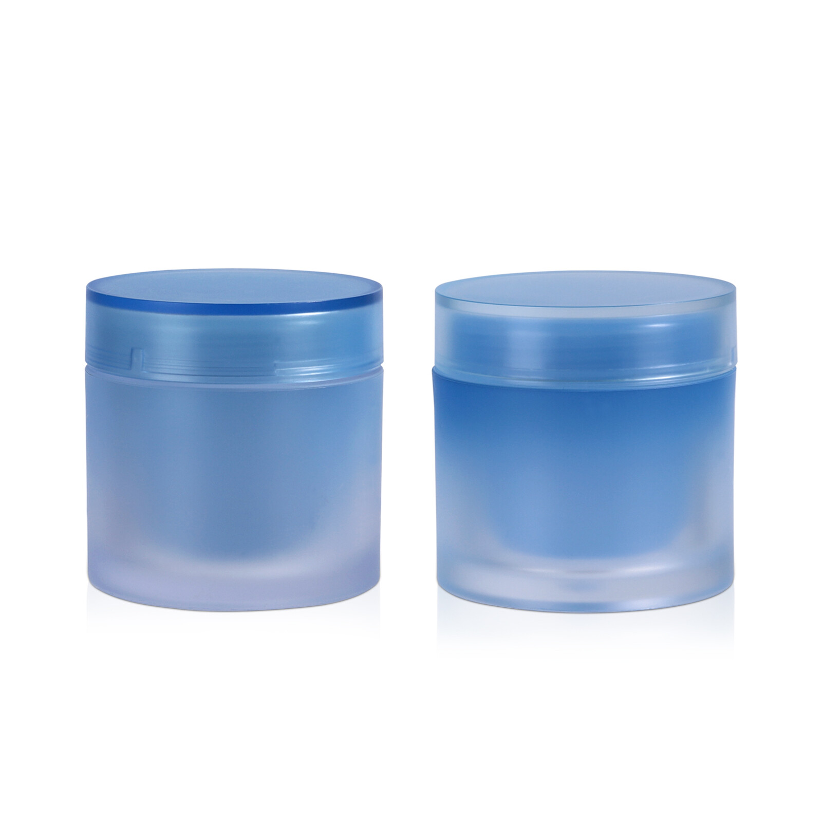 China manufacturer 60ml empty round opaque gradient blue PS plastic jar