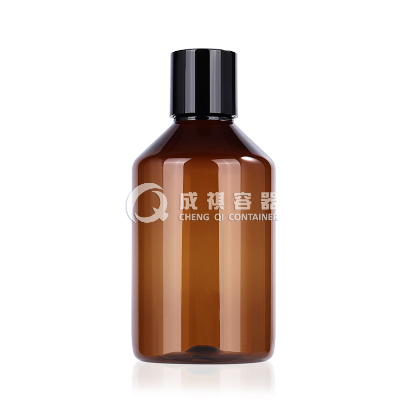 200ml Semi-transparent Amber Plastic Cosmetic Bottle Wholesale With Pump/cap
